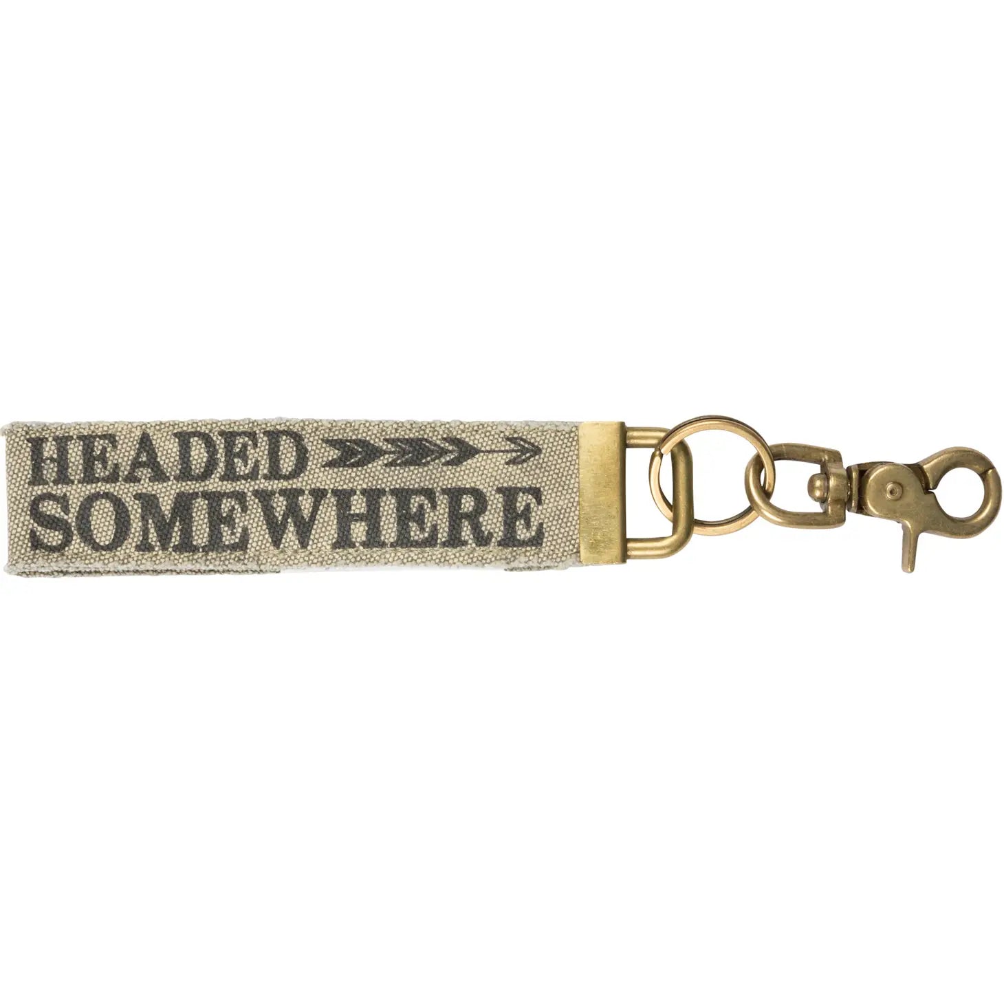 Headed Somewhere Canvas Keychain